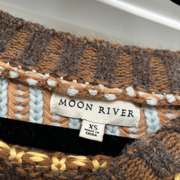 Anthropologie Moon River Ribbed Cropped Sweater Size XS - Picture 3 of 3